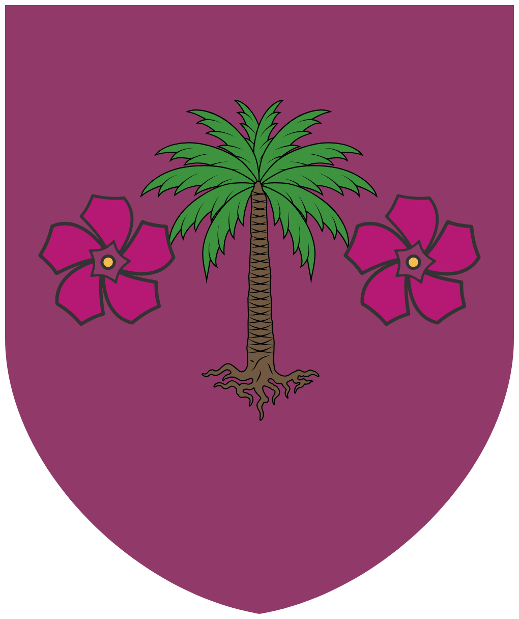 Coat of arms of the Havaiais Protectorate of Deaghaidh by noonionsbutok